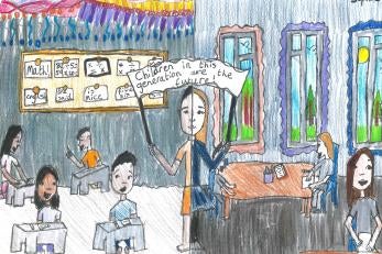 A drawing by an 11 year old from the united kingdom.