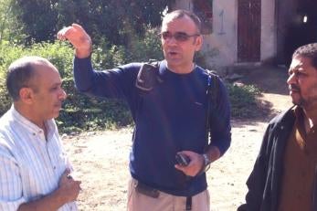 Mugur Dumitrache, a water-and-sanitation specialist on our emergency response team, visits one of the boreholes that supply the city of Taiz during his assessment. Photo: Richard Jacquot/Prosper Global