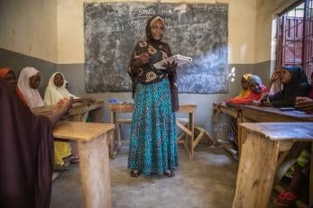 The right support can be transformative for youth in Nigeria. Suwaiba, 18, was so inspired by what she learned in Prosper Global’s safe space that she started leading her own, to help other girls in her community. Photo: Ezra Millstein/Prosper Global