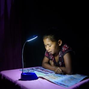 Girl doing homework at desk