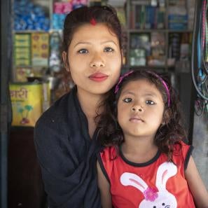 Mother and daughter in nepal