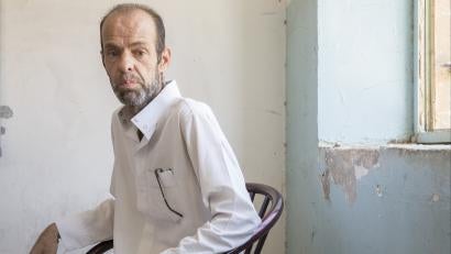 Sadoon was injured by shrapnel when a mortar hit his house in west Mosul. With his first cash disbursement he was able to pay his medical bills, and with the second he plans to buy food for himself and 11 family members.