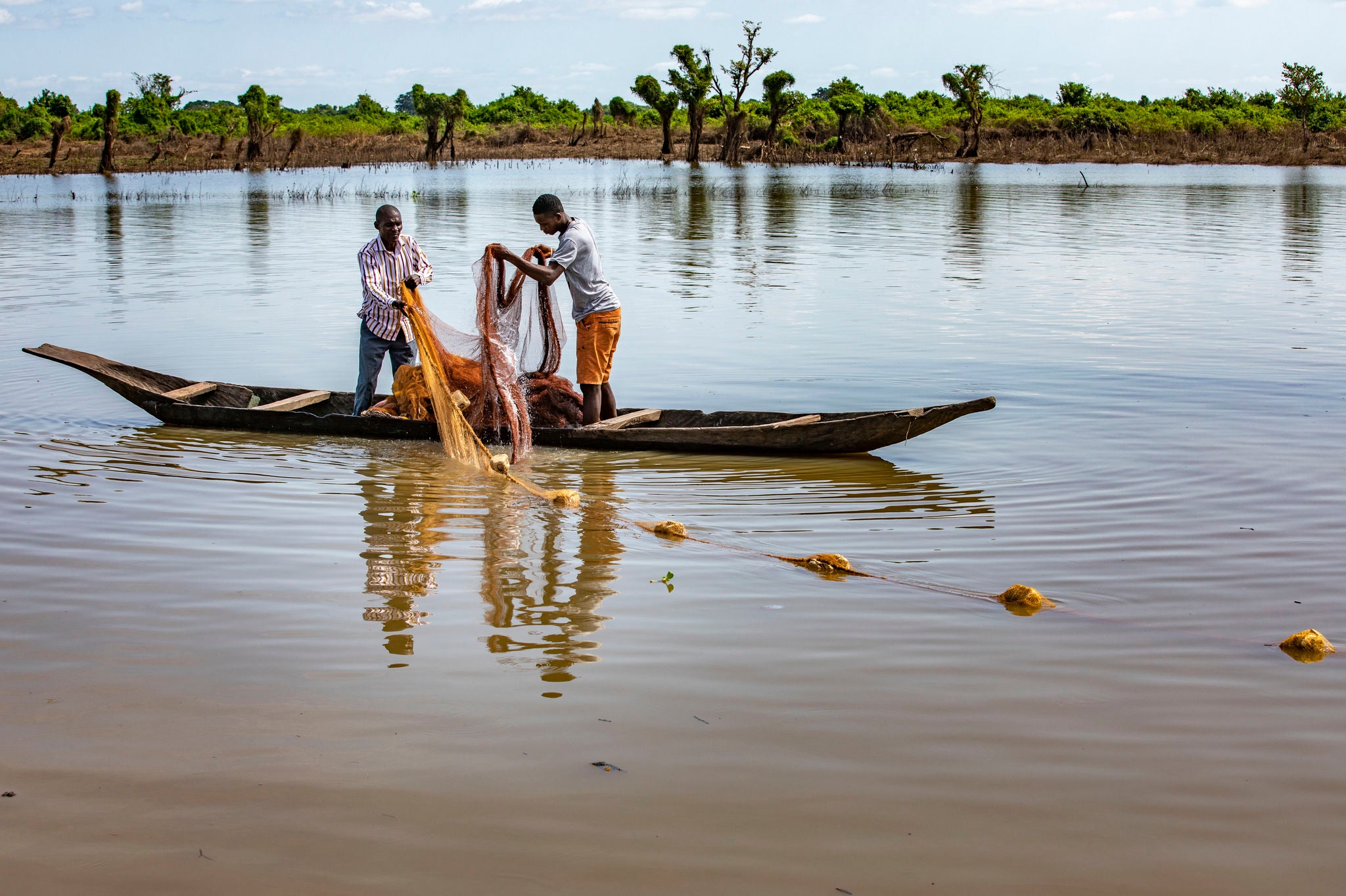 two men fishing
