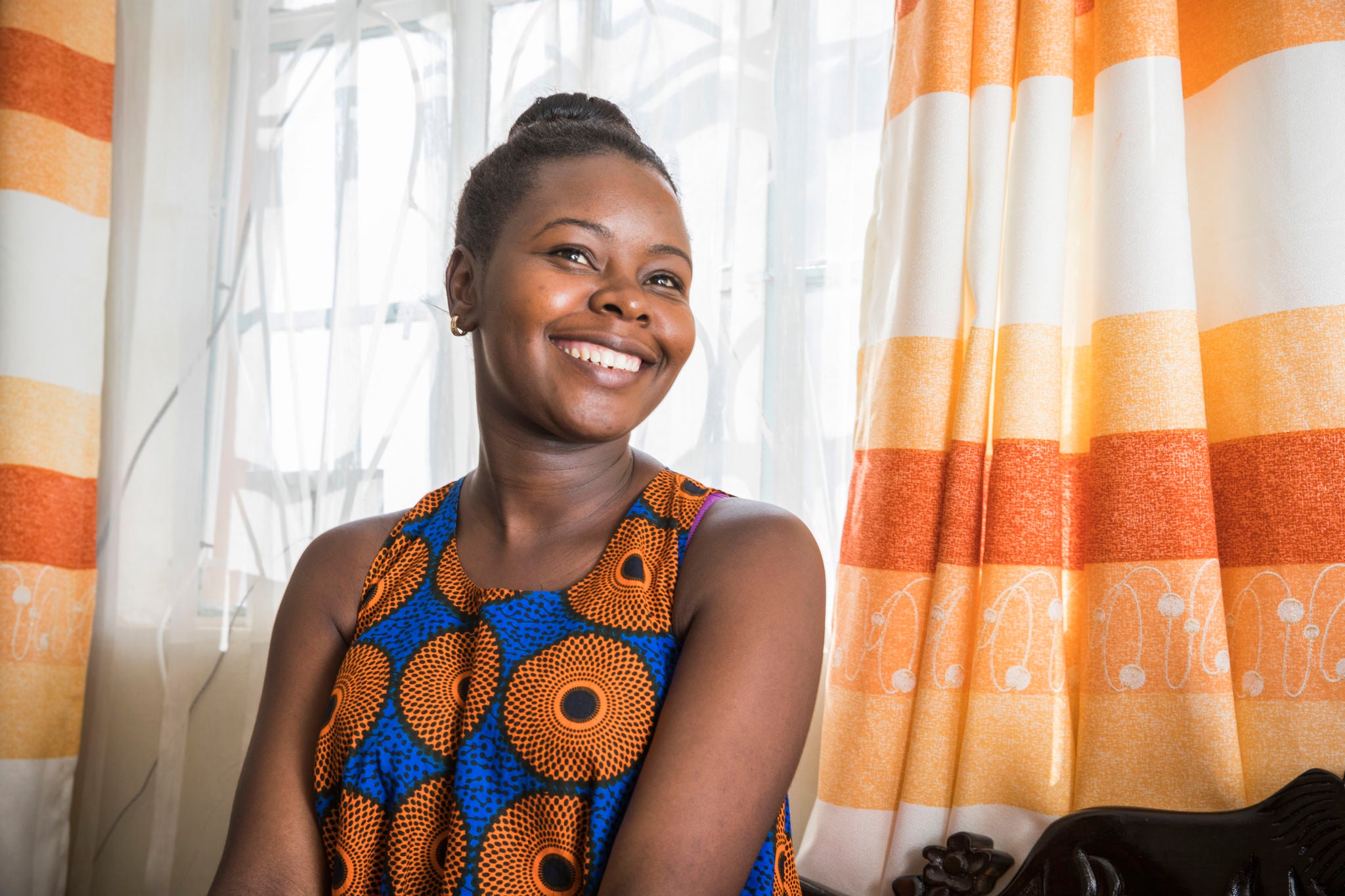 woman smiling