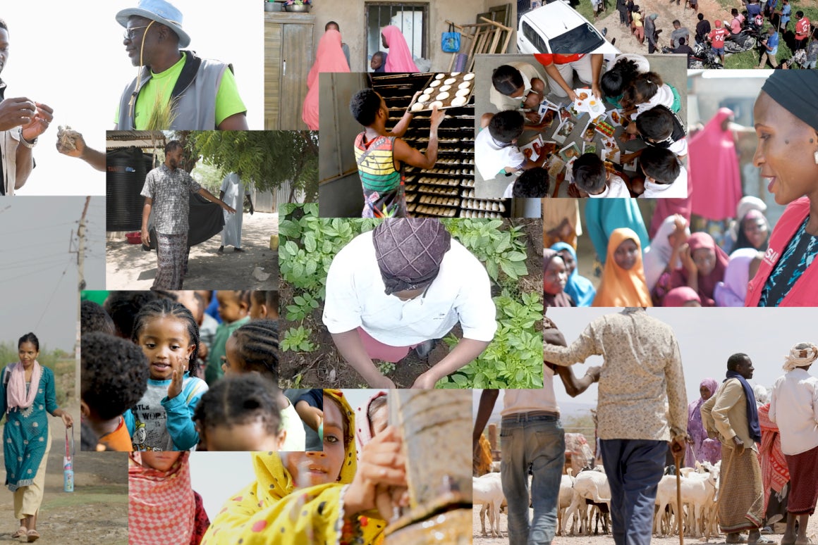 Collage of smaller images of Prosper Global's work in countries where its active.