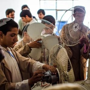 Young men participate in a wiring course through prosper global's job skills training program in afghanistan. we recently added life skills education to the curriculum to help young people cope with the setbacks they face in addition to unemployment. all photos: will carter for prosper global