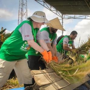 Prosper global employees doing agricultural work