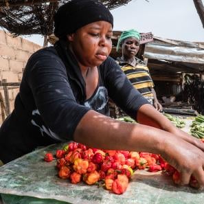 Woman with vegetables