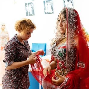 Olfa, 27, was able to start her fashion business thanks to a loan from prosper global that helped her buy materials. 