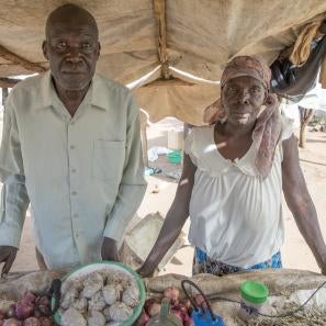 Man and woman in market