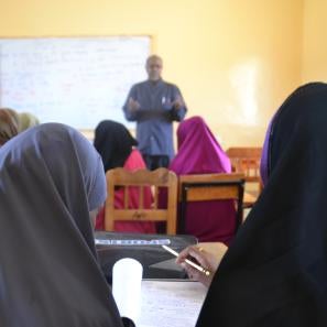 Girls in somalia participate in prosper global's teacher training program. photo: lindsay murphy/prosper global