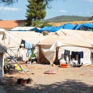 A refugee camp in greece