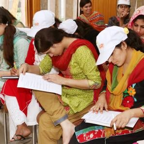 Women in pakistan in a meeting