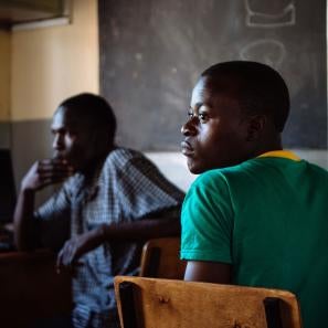 Two boys in classroom