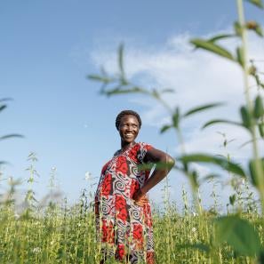 A person waiting in a field.